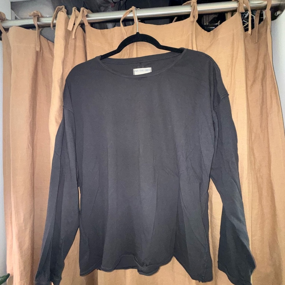 We The Free Dark Gray Long Sleeve Tee